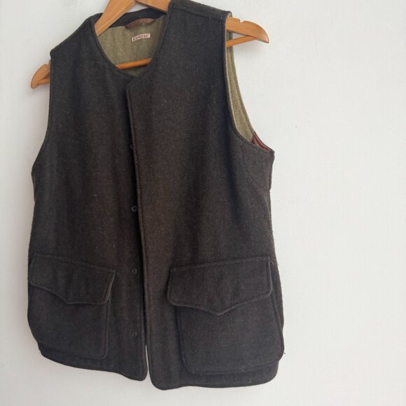 Kapital Army Green Wool Snap Closure Vest S - Picture 4 of 8